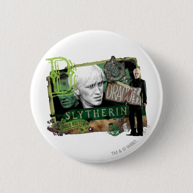 Draco Malfoy Collage 1 Button (Front)