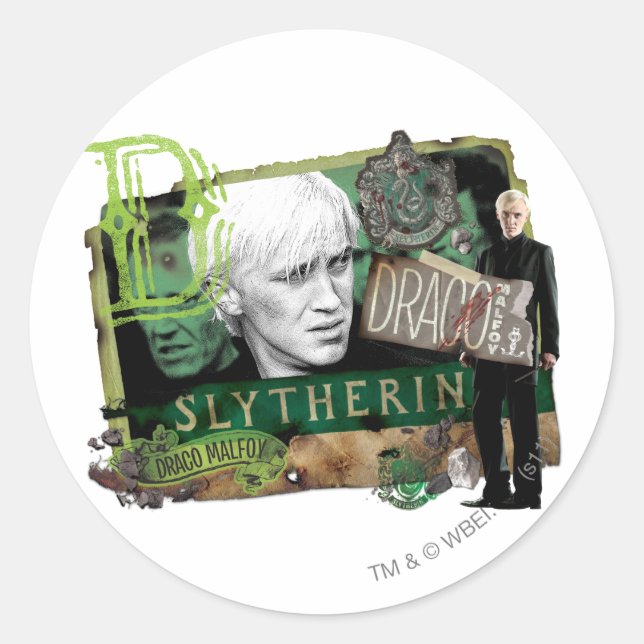 Draco Malfoy Collage 1 Classic Round Sticker (Front)