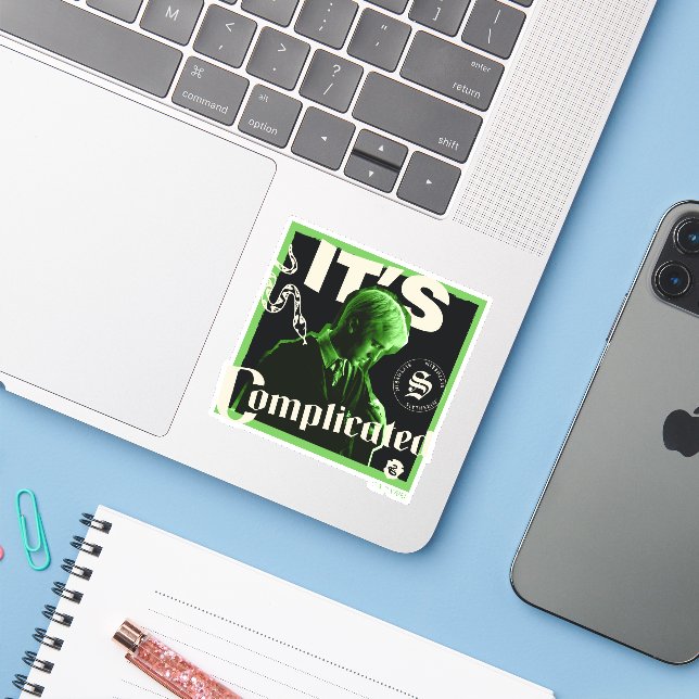 Draco Malfoy - "It's Complicated" Sticker (Laptop w/ iPhone)