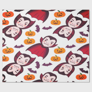 Dracula and Bats Spooky Fun Halloween Wrapping Paper