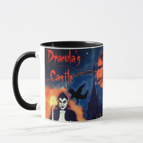 Dracula and Castle Halloween Mug