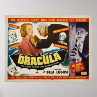 Dracula Bela Lugosi Horror Movie 1951 Print