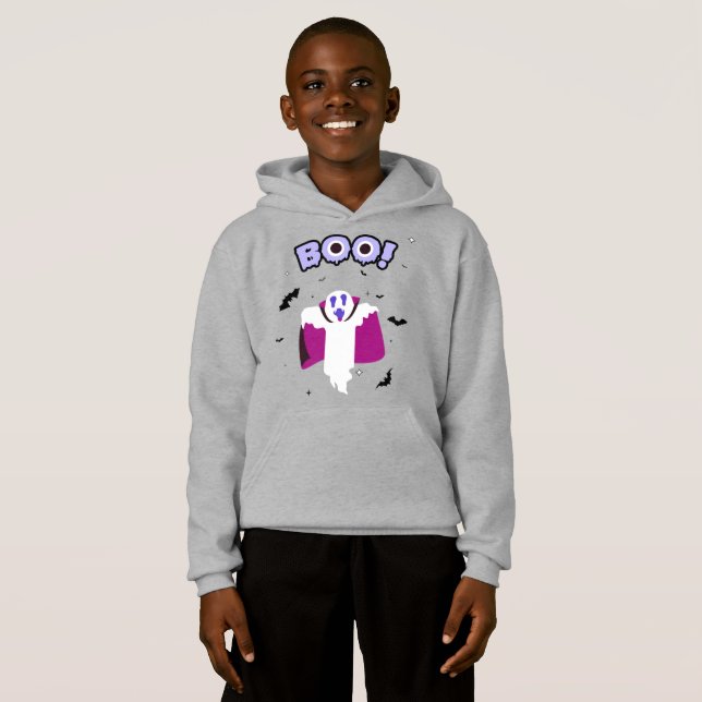 Dracula Boo Light Steel Kids Hoodie  (Front Full)