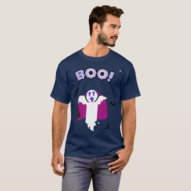Dracula Boo Navy Blue T-Shirt (Front Full)