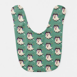 Dracula Boo Pattern Bay Leaf Baby Bib