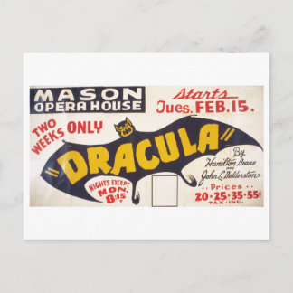 Dracula by Hamilton Deane - 1938 Postcard