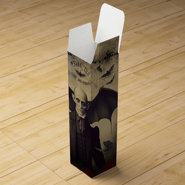 Dracula Castle Gothic Vampire Halloween Party Wine Box (Opened)