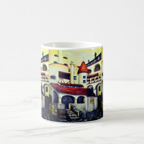 Dracula Castle _ the interior courtyard painting Coffee Mug