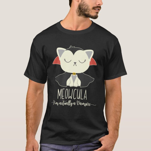 Dracula Cat Halloween Vampire Cat Meowcula 2020 Ki T-Shirt (Front)