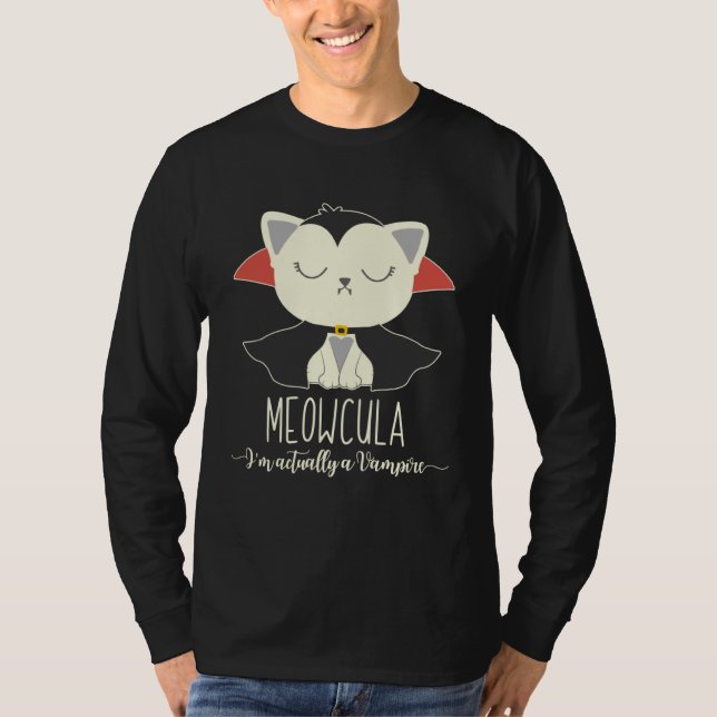 Dracula Cat Halloween Vampire Cat Meowcula 2020 Ki T-Shirt (Front)