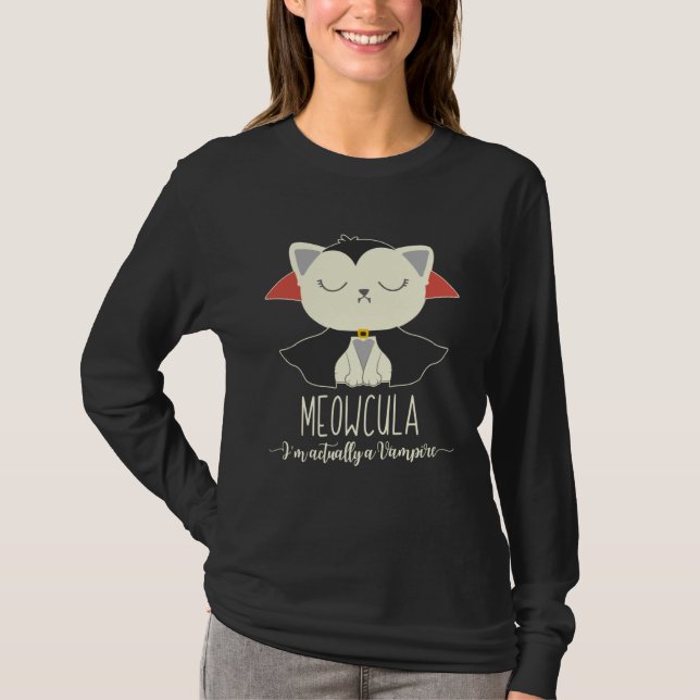 Dracula Cat Halloween Vampire Cat Meowcula 2020 Ki T-Shirt (Front)
