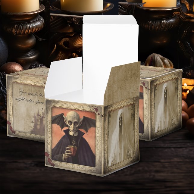 Dracula, Creepy Nun, and Ghost Halloween Favor Boxes (Creator Uploaded)