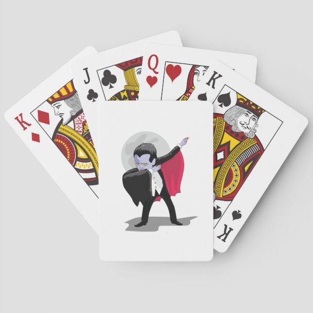 Dracula Dab Halloween Funny Poker Cards (Back)