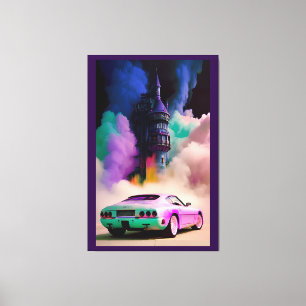 Dracula Drives a Sports Car - Ken Gage Art Canvas Print