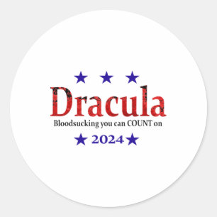 Dracula Election Sign - Funny Halloween And Humor Classic Round Sticker