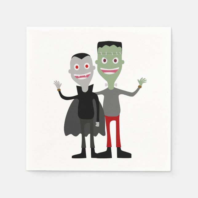 Dracula & Frankenstein Napkins (Front)
