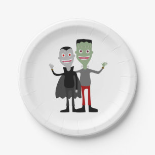 Dracula & Frankenstein Paper Plates