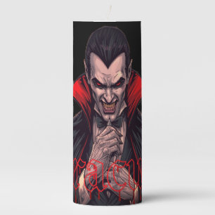 Dracula Gothic Horror Halloween Pillar Candle