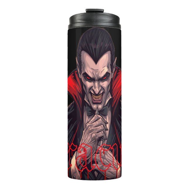 Dracula Gothic Horror Halloween Thermal Tumbler (Front)