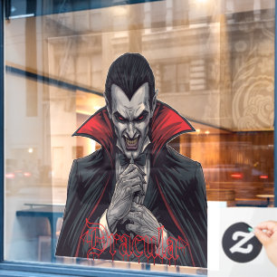 Dracula Gothic Horror Halloween Window Cling