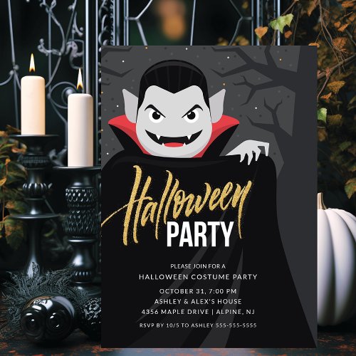 Dracula Halloween Costume Party Invitation