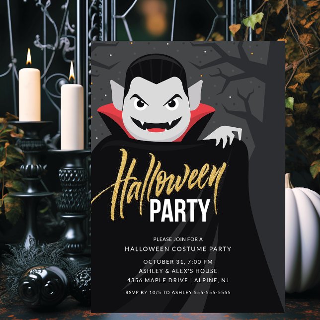 Dracula Halloween Costume Party Invitation (Creator Uploaded)