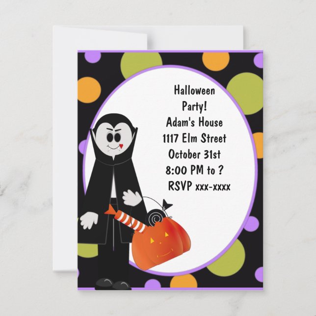 Dracula Halloween Party Invitation ~ Customize! (Front)