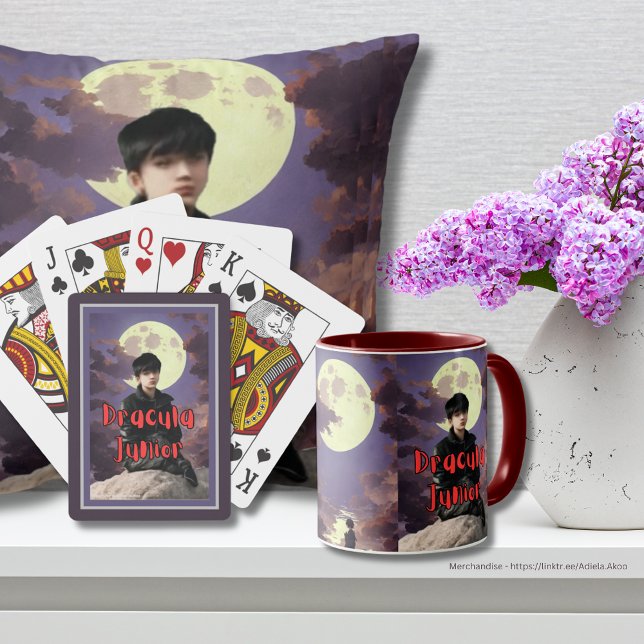 Dracula Junior -  Poker Cards (DJ Cards, Throw Pillow & Mug by Poet Adiela Akoo - shop my merchandise now for more great gift ideas)