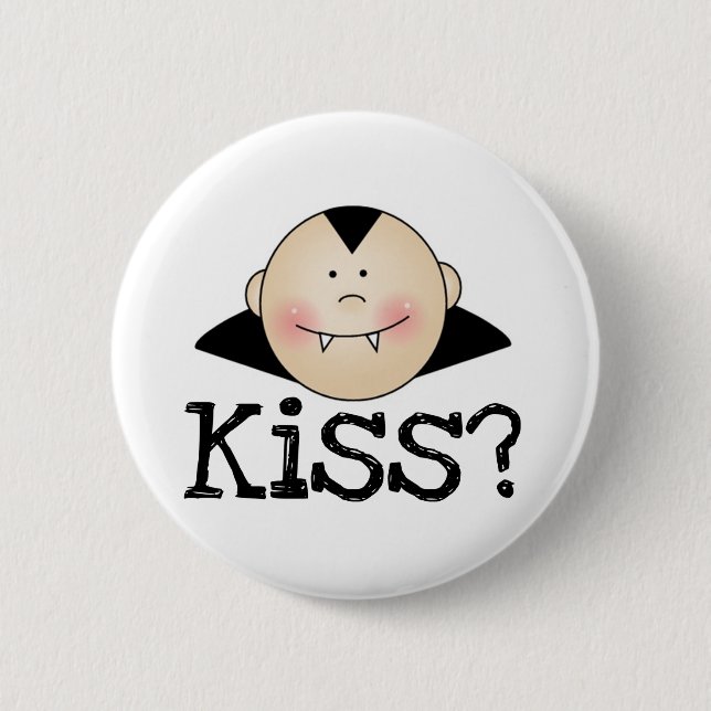 Dracula Kiss Pinback Button (Front)