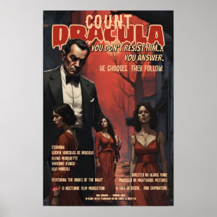 Dracula Poster Vintage Gothic Vampire Horror