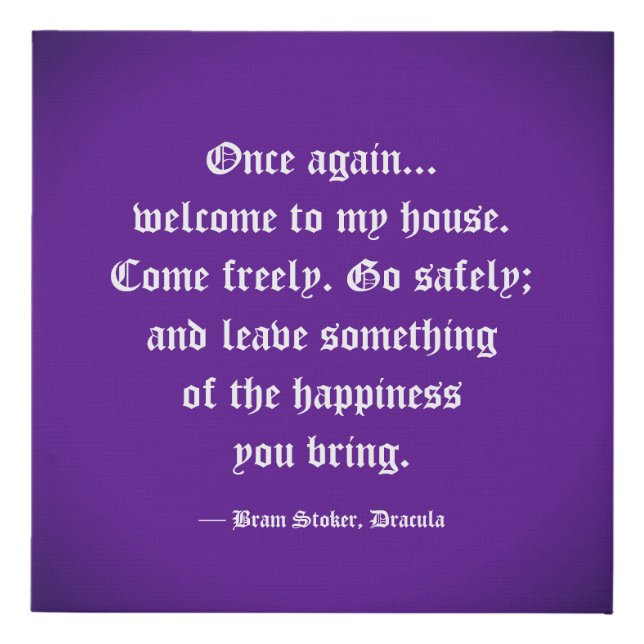 Dracula Quote Canvas Art (Front)