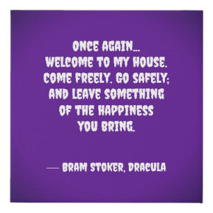 Dracula Quote Purple Canvas Art
