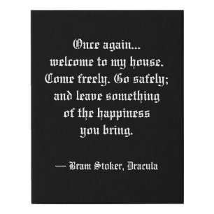 Dracula Quote Welcome Canvas Art