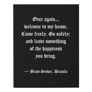 Dracula Quote Welcome Canvas Art