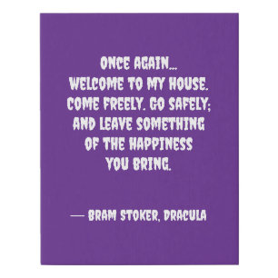 Dracula Quote Welcome Purple Canvas Art
