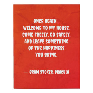 Dracula Quote Welcome Red Canvas Art