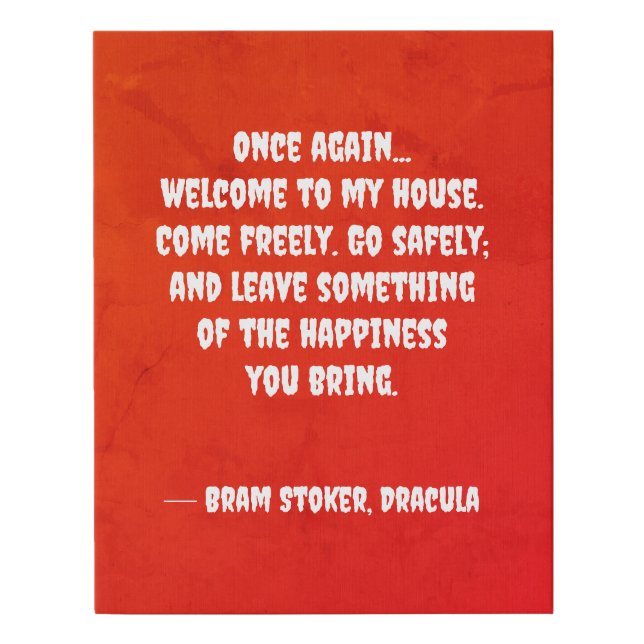 Dracula Quote Welcome Red Canvas Art (Front)