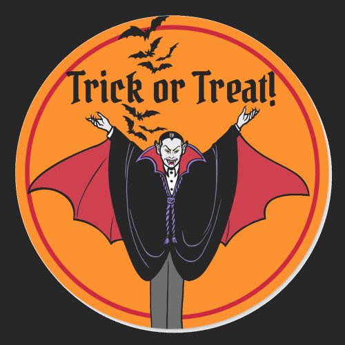 Dracula Red Cape Bats Halloween Classic Round Sticker