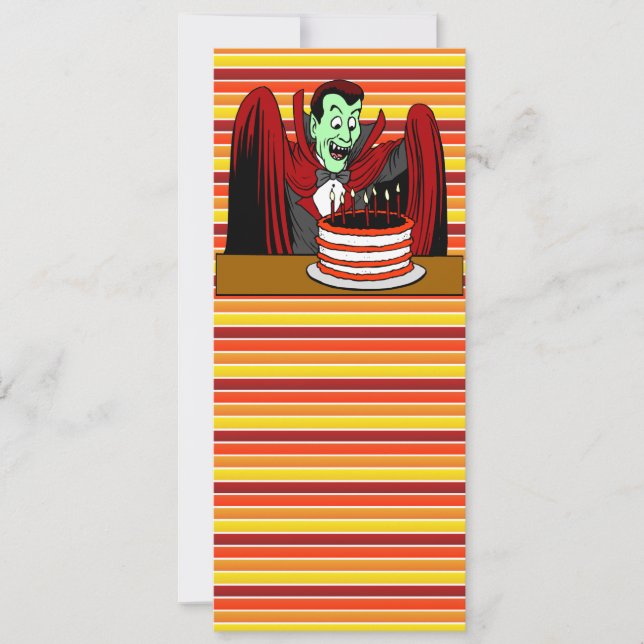 Dracula Vampire Cartoon Halloween Birthday Card (Front)