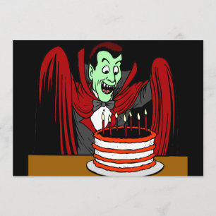 Dracula Vampire Halloween Birthday Invitation