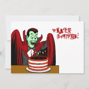 Dracula Vampire Halloween Birthday Invitation