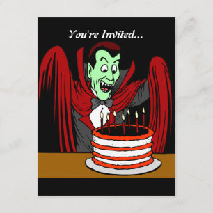 Dracula Vampire Halloween Birthday Invitation