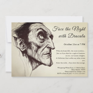 Dracula Vampire Halloween Party Invitation 