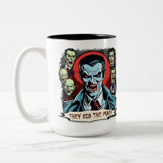 Dracula Vampire Retro Horror Comic Graphic Two-Tone Coffee Mug