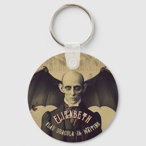 Dracula Vintage Gothic Halloween Party Favor Keychain