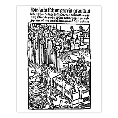 Dracula  Vlad Tepes  Woodcut Rubber Stamp