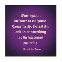 Dracula Welcome Quote Wood Art