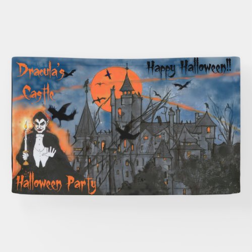 Draculas Castle Halloween Banner