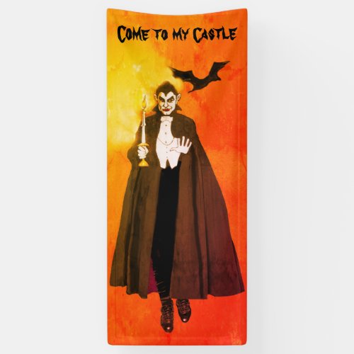 Draculas Castle Halloween Party  Banner