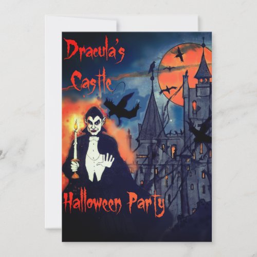 Draculas Castle Halloween Party Invitation